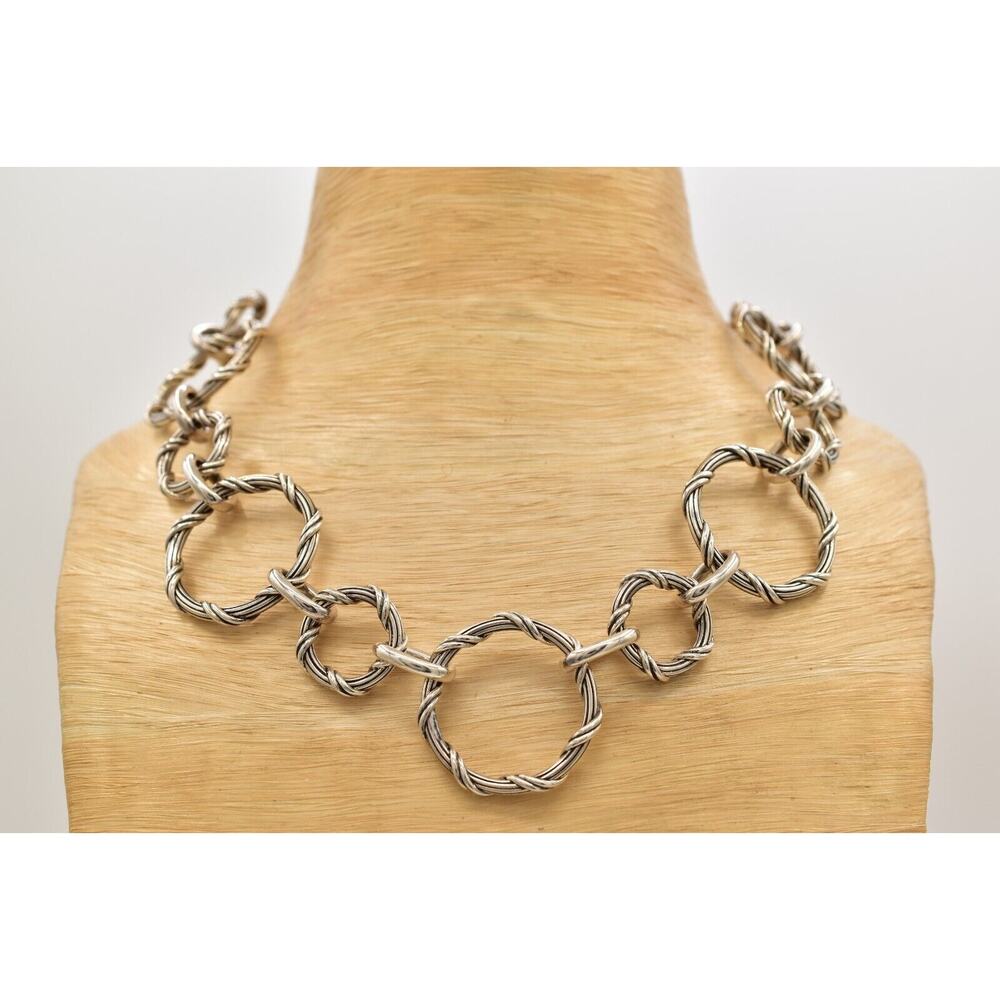 Peter Thomas Roth Sterling Signature 20" Necklace 135.0g Ribbon Reed Design - Picture 8 of 12